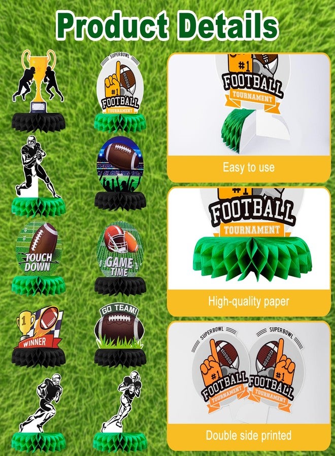 GoClimber 10PCS Football Party Decorations Football Honeycomb Centerpieces for Table Toppers for Football Game Birthday Party Favors - Image 3